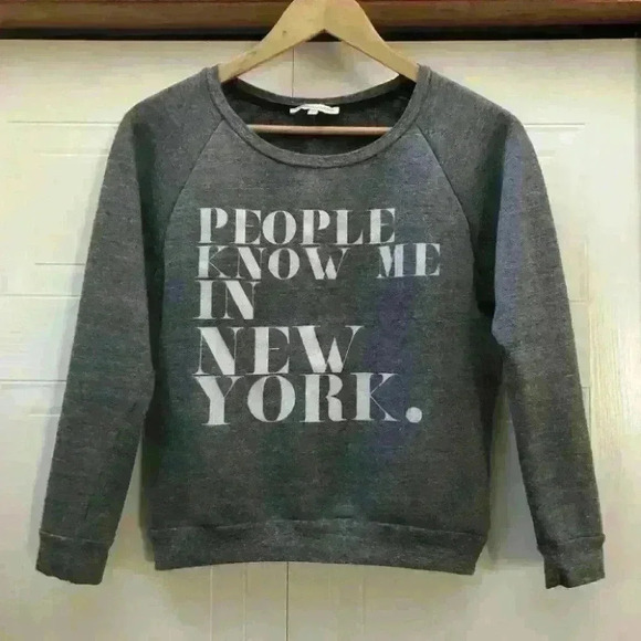 Rebecca Minkoff People Know Me Graphic Sweatshit Gray Size XS - Picture 6 of 7